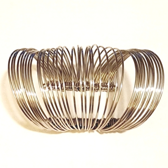 Metal Strands Cuff Bracelet Bent & Wrapped - Picture 3 of 4